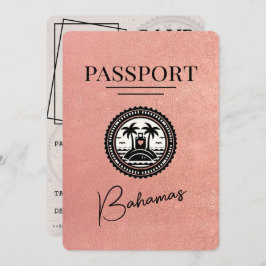 Reserve A Data Passaporte Bahamas rosa Dourado Salvar Data
