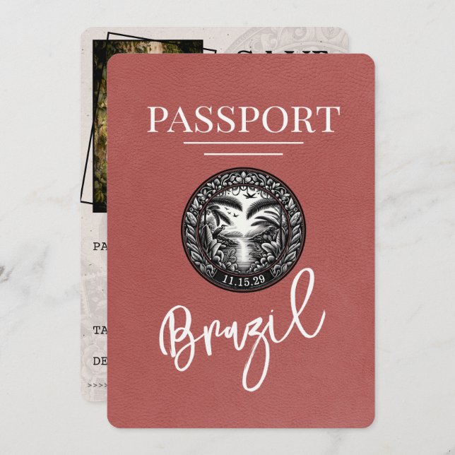 Reserve A Data Passaporte Brasil Leve Salva Data (Frente/Verso)