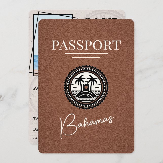 Reserve A Data Passaporte Brown Bahamas Salvar Data (Frente/Verso)