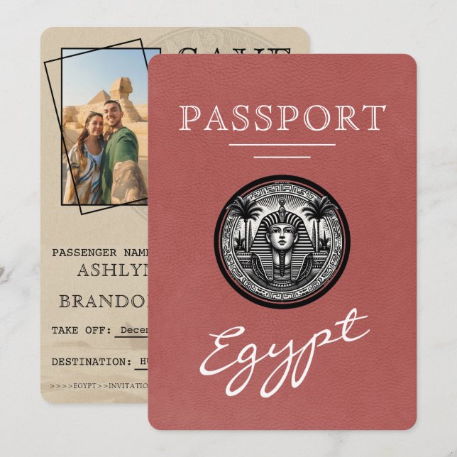 Reserve A Data Passaporte Casamento Egito Burgundy Claro (Frente/Verso)