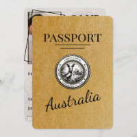 Passaporte Da Austrália Dourada Salvar A Data