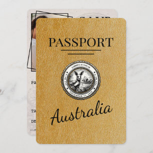 Reserve A Data Passaporte Da Austrália Dourada Salvar A Data