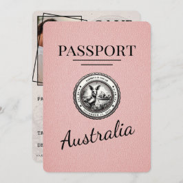 Reserve A Data Passaporte Da Austrália Rosa Salvar A Data