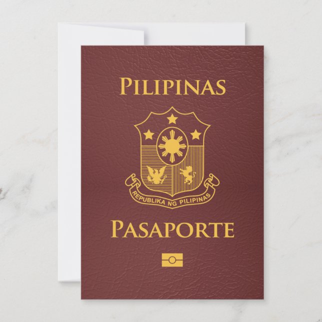Reserve A Data Passaporte da Burgundy Filipinas Salvar Data (Frente)