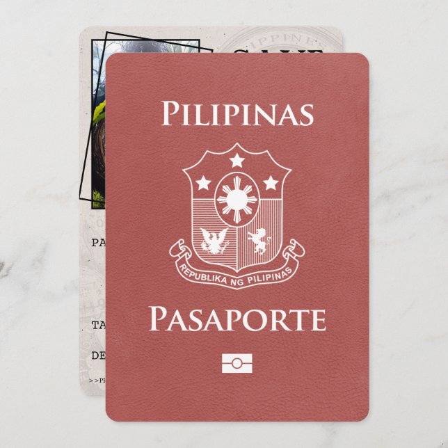 Reserve A Data Passaporte Da Light Burgundy Filipinas Salvar A Da (Frente/Verso)