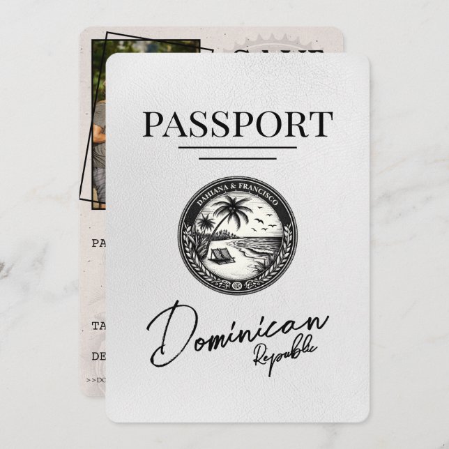 Reserve A Data Passaporte da República Dominicana Branca Salvar D (Frente/Verso)