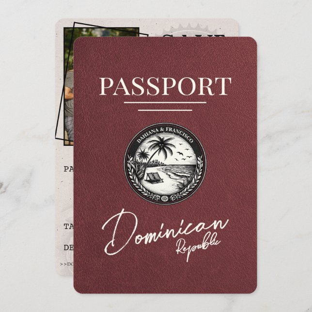 Reserve A Data Passaporte Da República Dominicana Da Burgundia Sa (Frente/Verso)