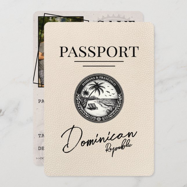 Reserve A Data Passaporte Da República Dominicana Da Costa Do Mar (Frente/Verso)