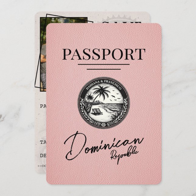 Reserve A Data Passaporte Da República Dominicana Rosa Salvar A D (Frente/Verso)