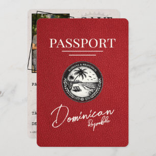 Reserve A Data Passaporte Da República Dominicana Vermelha Salvar