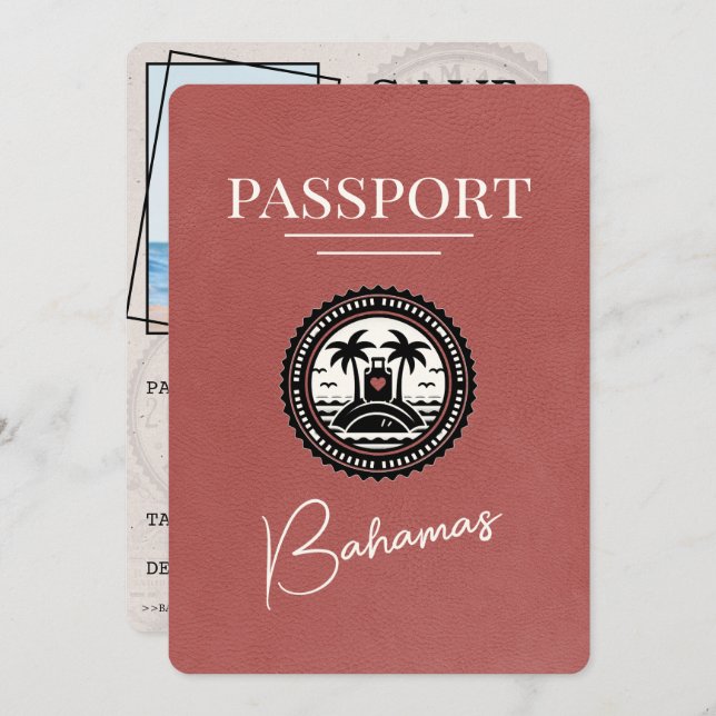 Reserve A Data Passaporte Das Bahamas Da Balança Light Burgundy S (Frente/Verso)