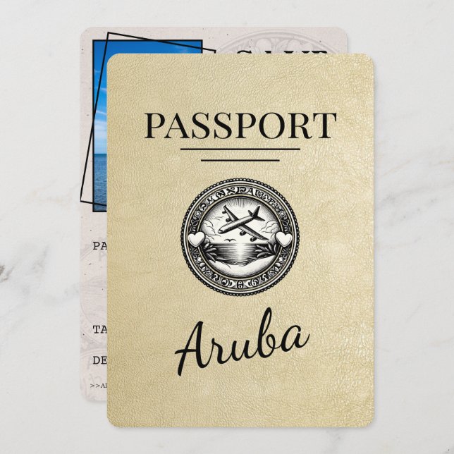 Reserve A Data Passaporte De Champagne Aruba Salvar A Data (Frente/Verso)