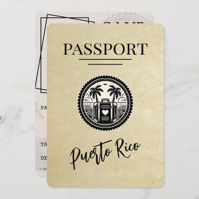 Reserve A Data Passaporte de Champanhe Porto Rico (Frente/Verso)