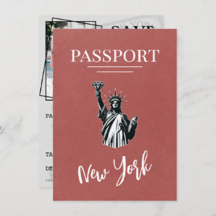 Reserve A Data Passaporte de Nova Iorque Light Burgundy