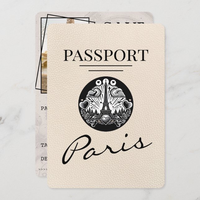 Reserve A Data Passaporte De Paris De Ivory, Exceto A Data (Frente/Verso)
