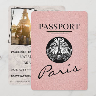 Reserve A Data Passaporte De Paris Rosa, Salvar A Data