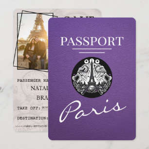 Reserve A Data Passaporte De Paris Roxo, Exceto A Data