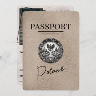 Reserve A Data Passaporte De Polônia Beige Salvar A Data