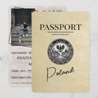 Passaporte De Polônia De Champanhe Salvar A Data