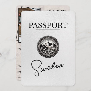 Reserve A Data Passaporte de Suecia Branco Salvar a Data