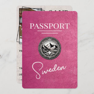 Reserve A Data Passaporte de Suecia Rosa Magenta Salvar Data