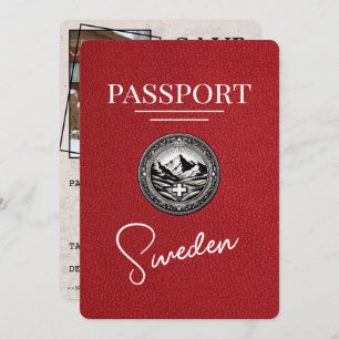 Reserve A Data Passaporte de Suecia Vermelha Salvar a Data