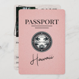 Reserve A Data Passaporte Do Havaí Rosa Salvar A Data