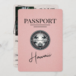 Reserve A Data Passaporte Do Havaí Rosa Salvar A Data