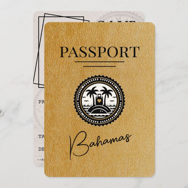 Reserve A Data Passaporte Dourado Bahamas Exceto Data (Frente/Verso)