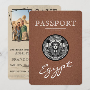Reserve A Data Passaporte Egito Marrom Casamento Salvar a Data