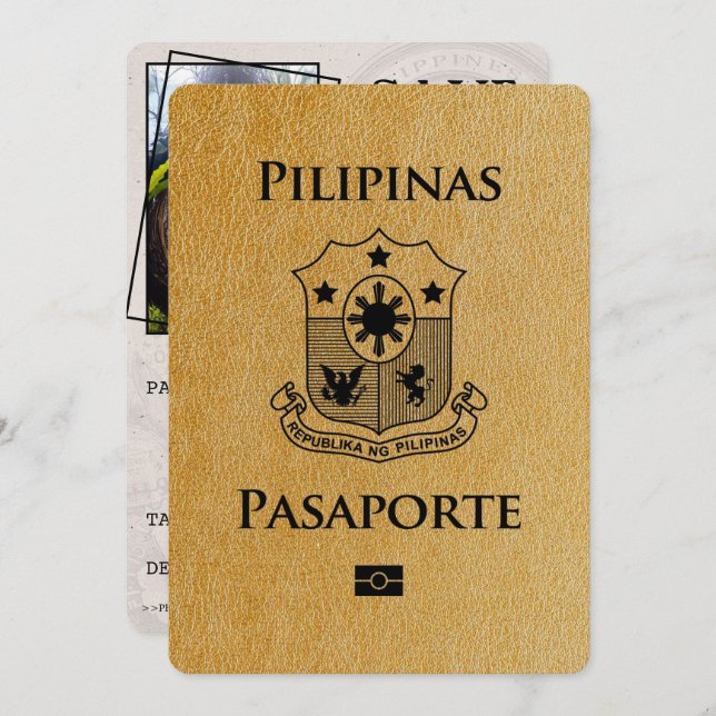 Reserve A Data Passaporte Filipinas Dourado, exceto a data (Frente/Verso)