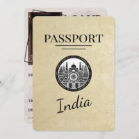 Passaporte Índia de Champanhe Salvar Data