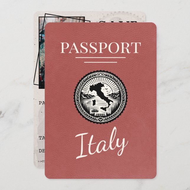 Reserve A Data Passaporte Itália Light Burgundy (Frente/Verso)