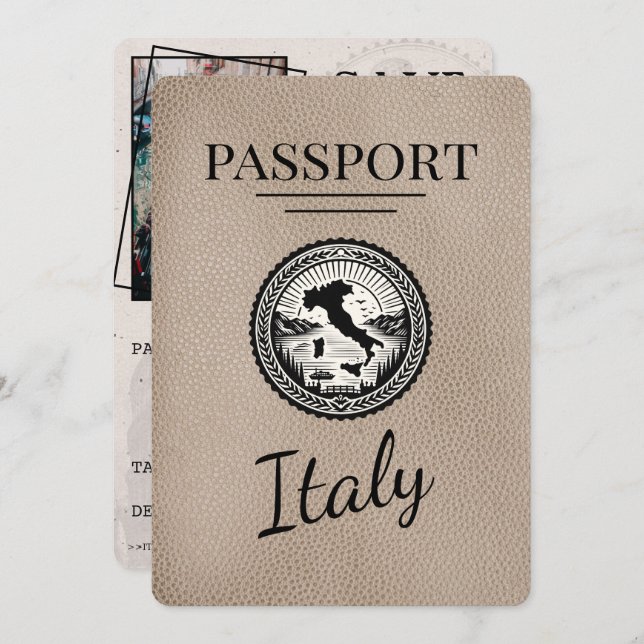 Reserve A Data Passaporte italiano Beige (Frente/Verso)