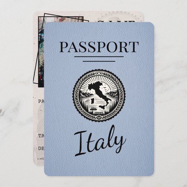 Reserve A Data Passaporte italiano Dusty Blue (Frente/Verso)