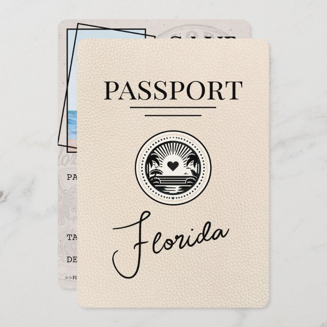 Reserve A Data Passaporte Ivory Florida Salva A Data (Frente/Verso)