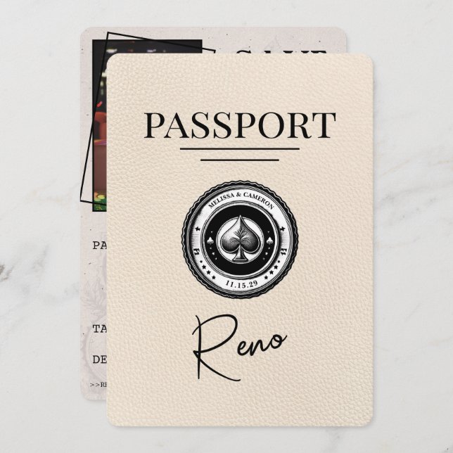 Reserve A Data Passaporte Ivory Reno Salvar A Data (Frente/Verso)