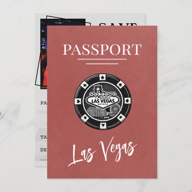 Reserve A Data Passaporte Leve De Las Vegas Salve A Data (Frente/Verso)