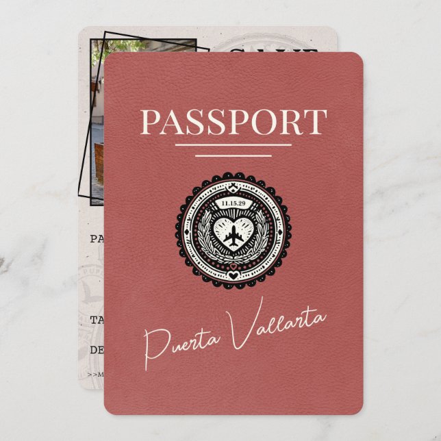 Reserve A Data Passaporte Light Burgundy Puerta Vallarta (Frente/Verso)