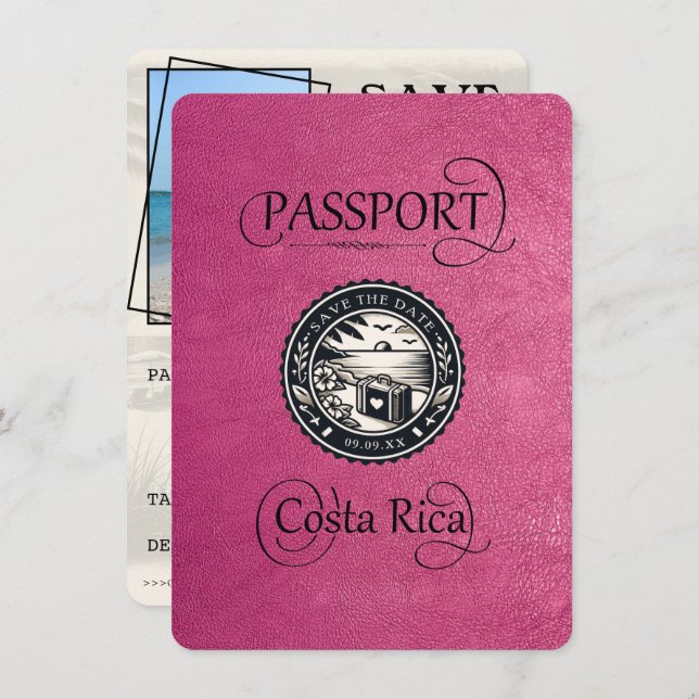 Reserve A Data Passaporte Magenta Costa Rica (Frente/Verso)