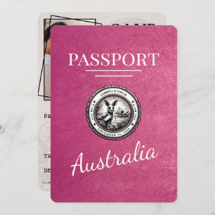Reserve A Data Passaporte Magenta Rosa Austrália Salvar Data