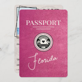 Reserve A Data Passaporte Magenta Rosa Flórida Salve A Data
