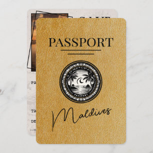 Reserve A Data Passaporte Maldivas Dourado Salvar a Data