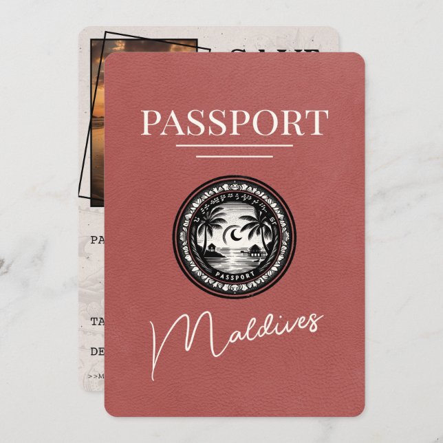 Reserve A Data Passaporte Maldivas Light Burgundy Salvar Data (Frente/Verso)
