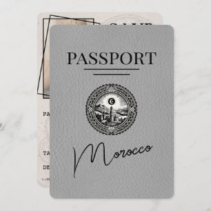 Reserve A Data Passaporte Marrocos Da cinza Salvar A Data