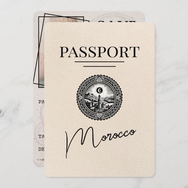 Reserve A Data Passaporte marroquino, Salvar a Data (Frente/Verso)