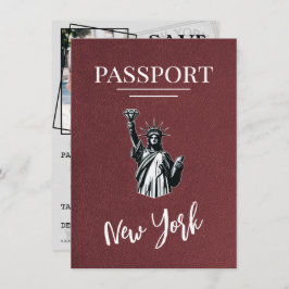 Reserve A Data Passaporte Nova Iorque Burgundy Salvar Data
