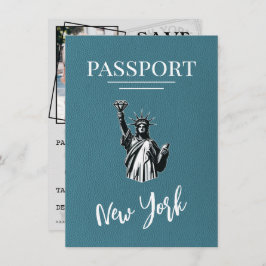 Reserve A Data Passaporte Nova Iorque Teal Salvar Data