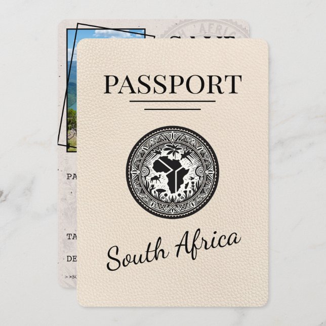 Reserve A Data Passaporte para a África do Sul do Marfim (Frente/Verso)