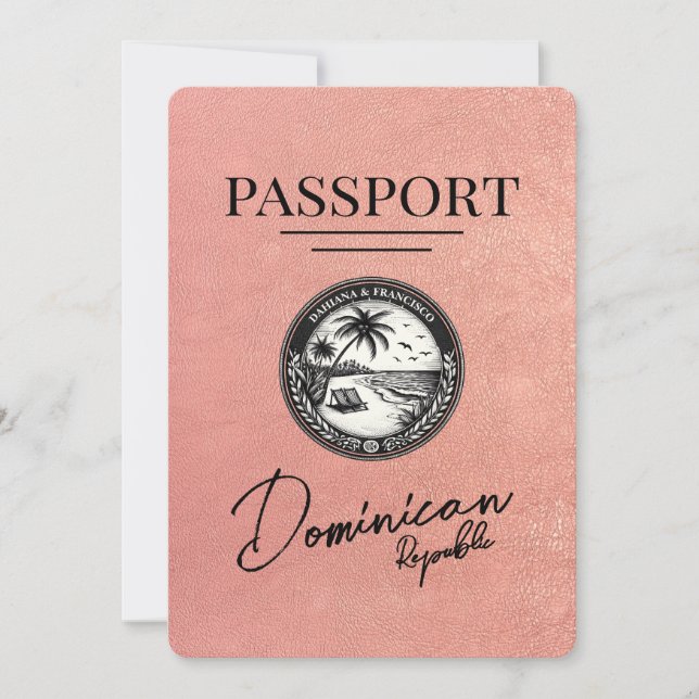 Reserve A Data Passaporte para a República Dominicana da Dourada  (Frente)